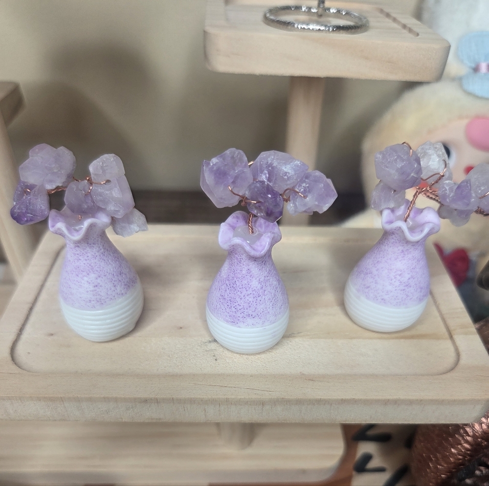 Amethyst Chips In Resin Purple Vase